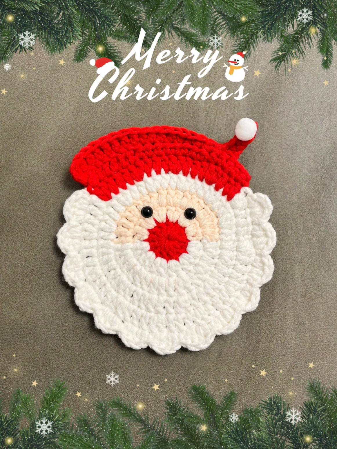 手編みキット】クリスマスコースター6種セット｜サンタ・ツリー｜電子