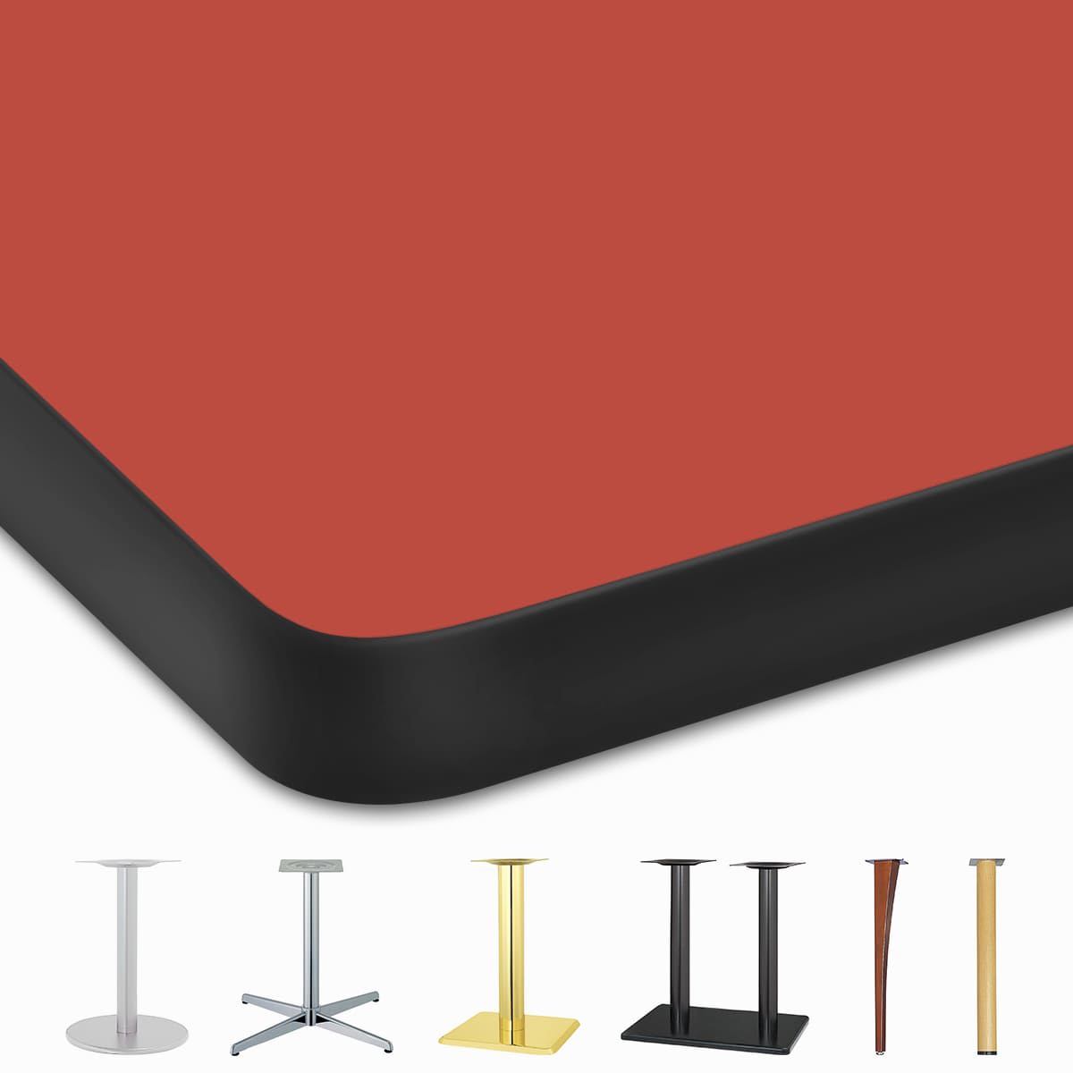 無地メラミン天板（ソフトエッジ）中華朱色 CR-MT-NS｜ハストネットの