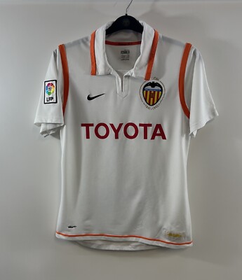 Valencia David Villa 7 Home Football Shirt 2007/08 Adults Small