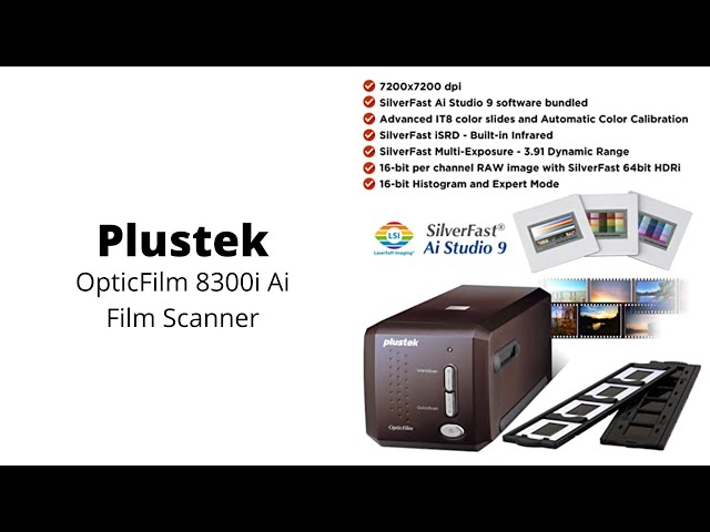 Plustek | OpticFilm 8300i Ai Film Scanner - Converts 35mm Film