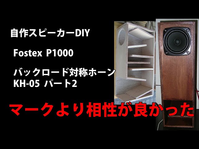 自作スピーカー Fostex P1000 バックロード対称ホーンKH-05 Homemade