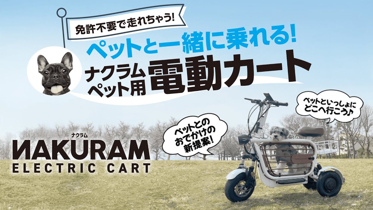 免許不要！ NAKURAM （ナクラム） ペット用電動カート - YouTube