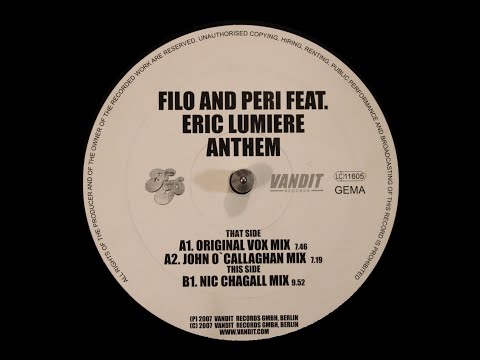 Filo And Peri Feat. Eric Lumiere – Anthem – Vinyl (12