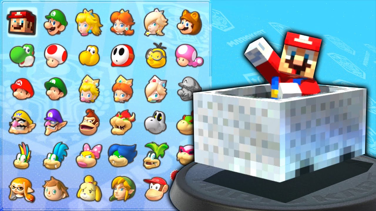 マリオカート8デラックス】マリオがマインクラフトのカートで疾走で