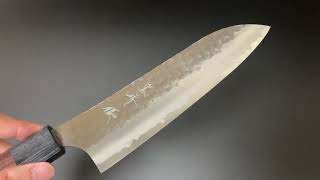 黒﨑優 Yu Kurosaki 黒閃 三徳包丁 青紙スーパー鋼 紫檀八角柄