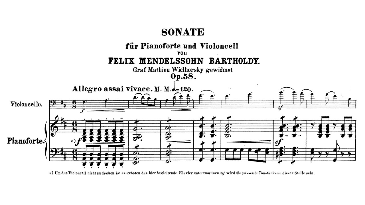 Mendelssohn: Cello Sonata No. 2 in D major, Op. 58 [Moser/Beatson