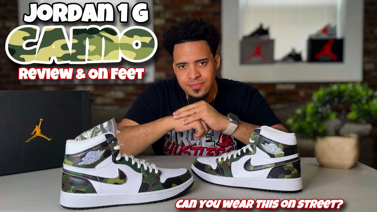 Jordan 1 High “Golf” Camo - Review & On Feet - YouTube