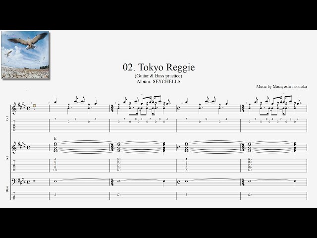 高中正義【Masayoshi Takanaka】02. Tokyo Reggie【Guitar & BASS TAB