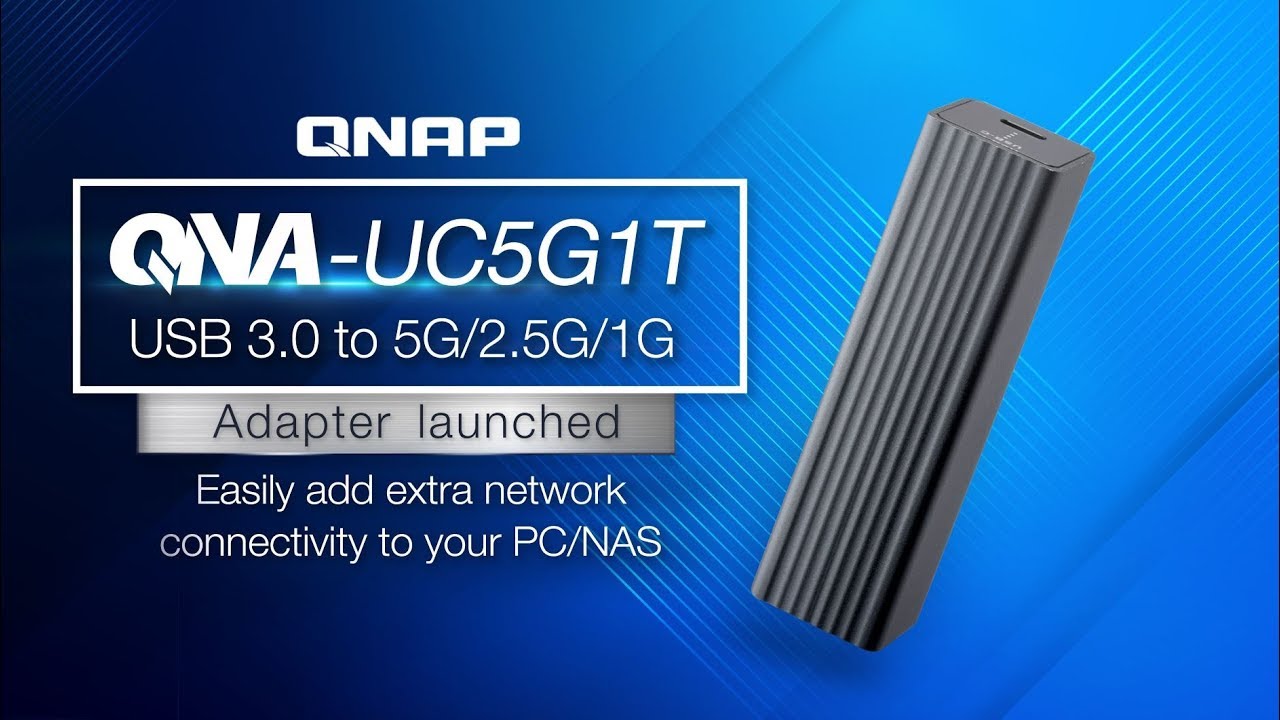 5GBASE-T対応LANアダプター、QNAP「QNA-UC5G1T」、USB 3.0接続