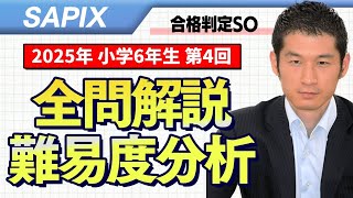 合格力判定サピックスオープン 平均点・動画解説・難易度分析