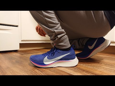 Nike Vaporfly 4% Flyknit ROYAL BLUE Review & ON FEET - YouTube