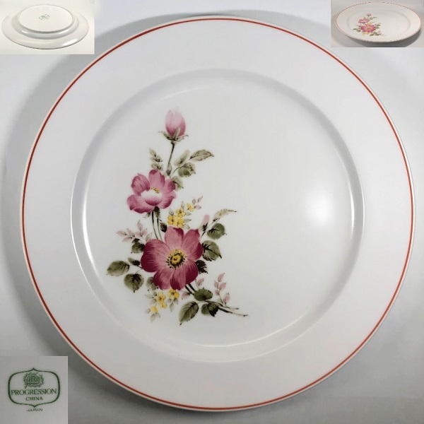 ノリタケRC PROGRESSION花柄24cmプレート : 昭和レトロ食器