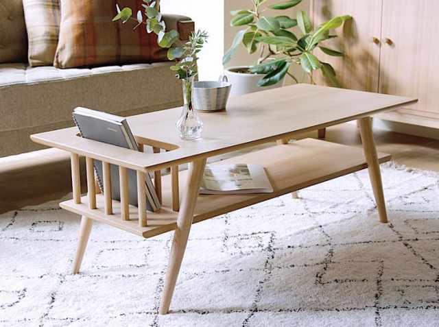 マガジンラック付きリビングテーブル Calfu（カーフ）｜北欧