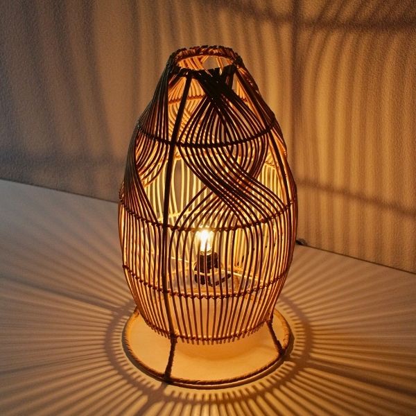 スタンドランプ おしゃれ ランプ 照明 ラタン フロアランプ アジアン