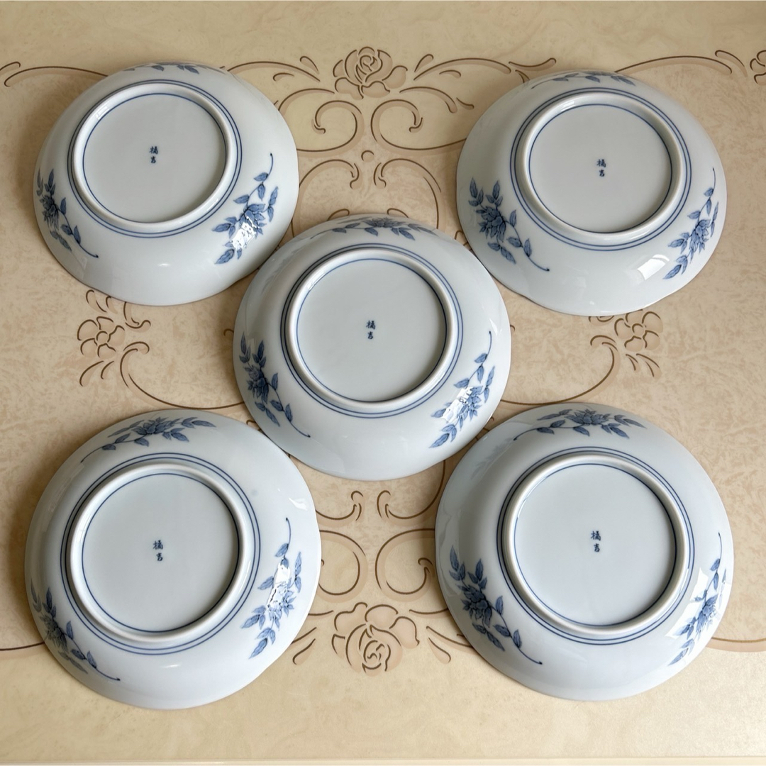 たち吉 - たち吉 染付 花唐草 輪花皿 5枚セット 中皿 深皿 パスタ皿 和