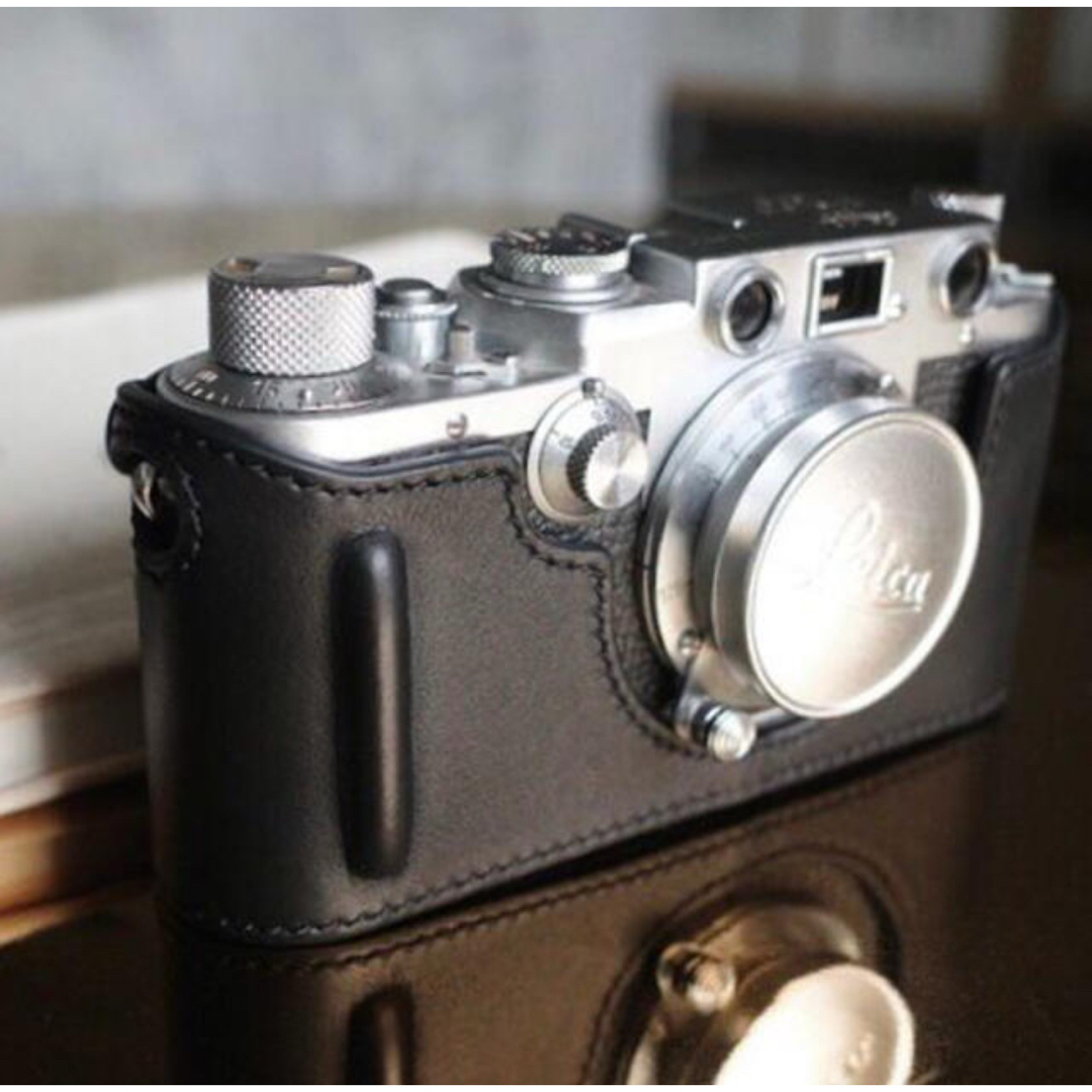 新品 本革カメラケース LEICA ライカ 3f/3c/Ⅲf/Ⅲc用 ブラックの通販