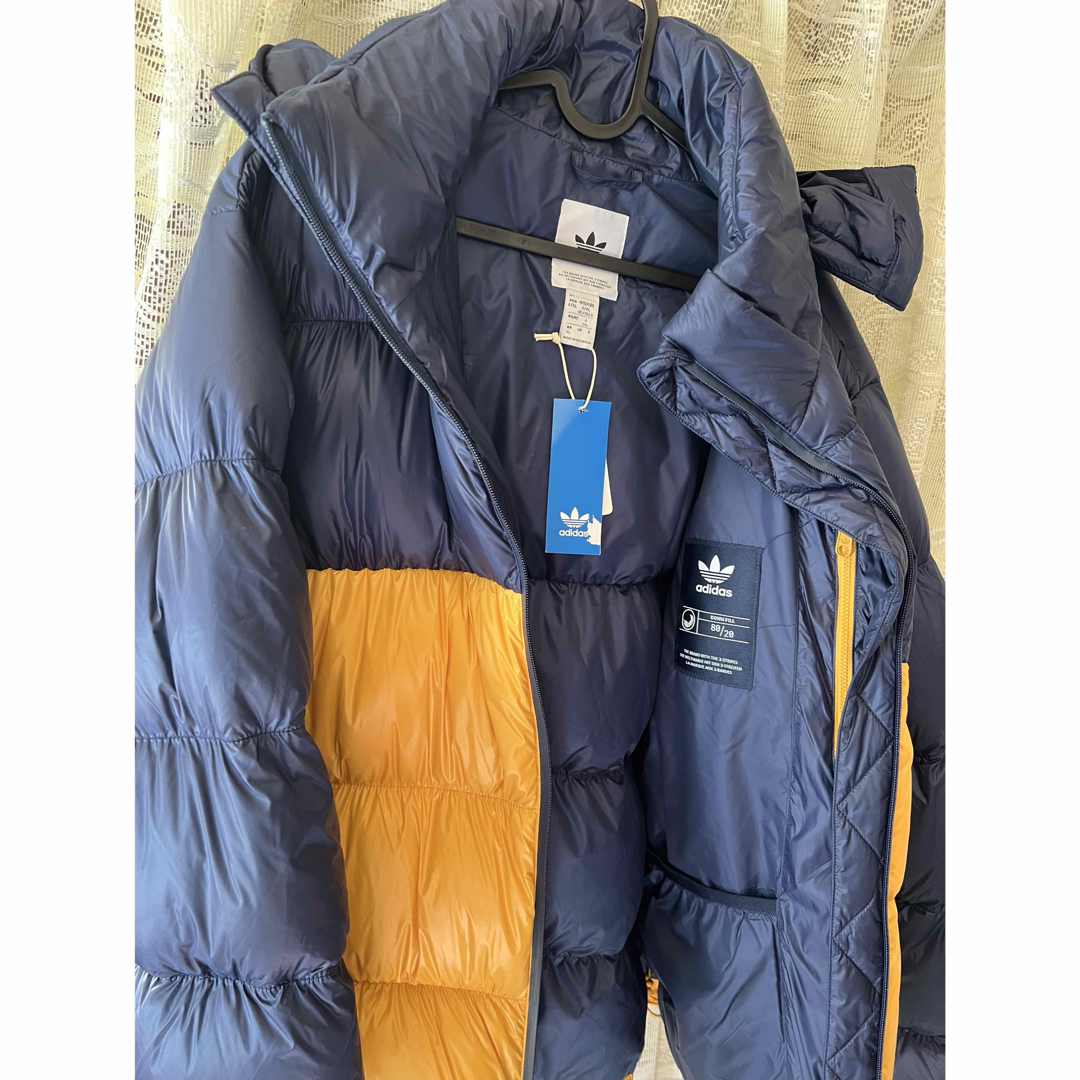 adidas - 『新品未使用』adidas フード付きダウンジャケット ネイビー