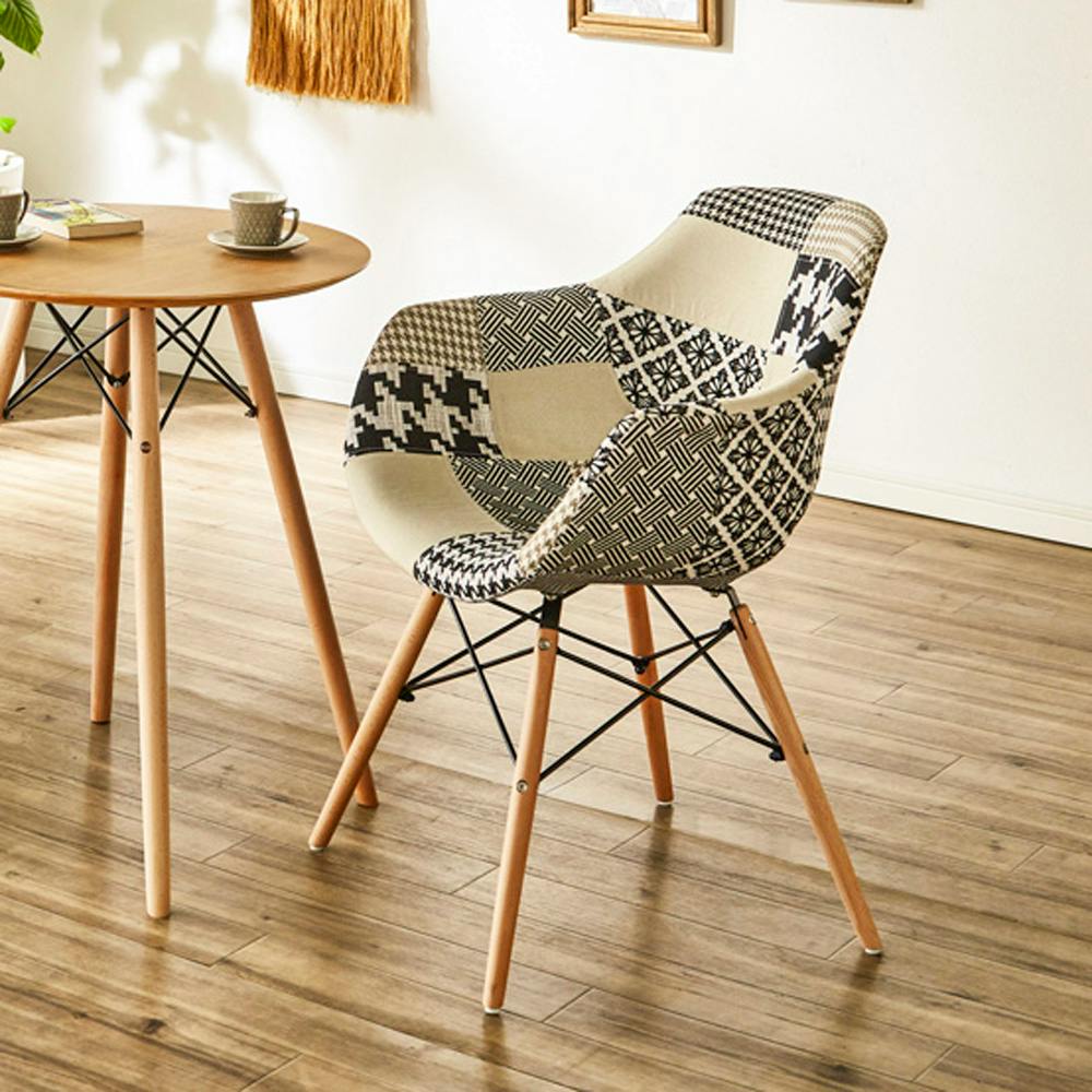 後藤家具物産 パッチワークデザインチェアー フィンリー/モノトーン色