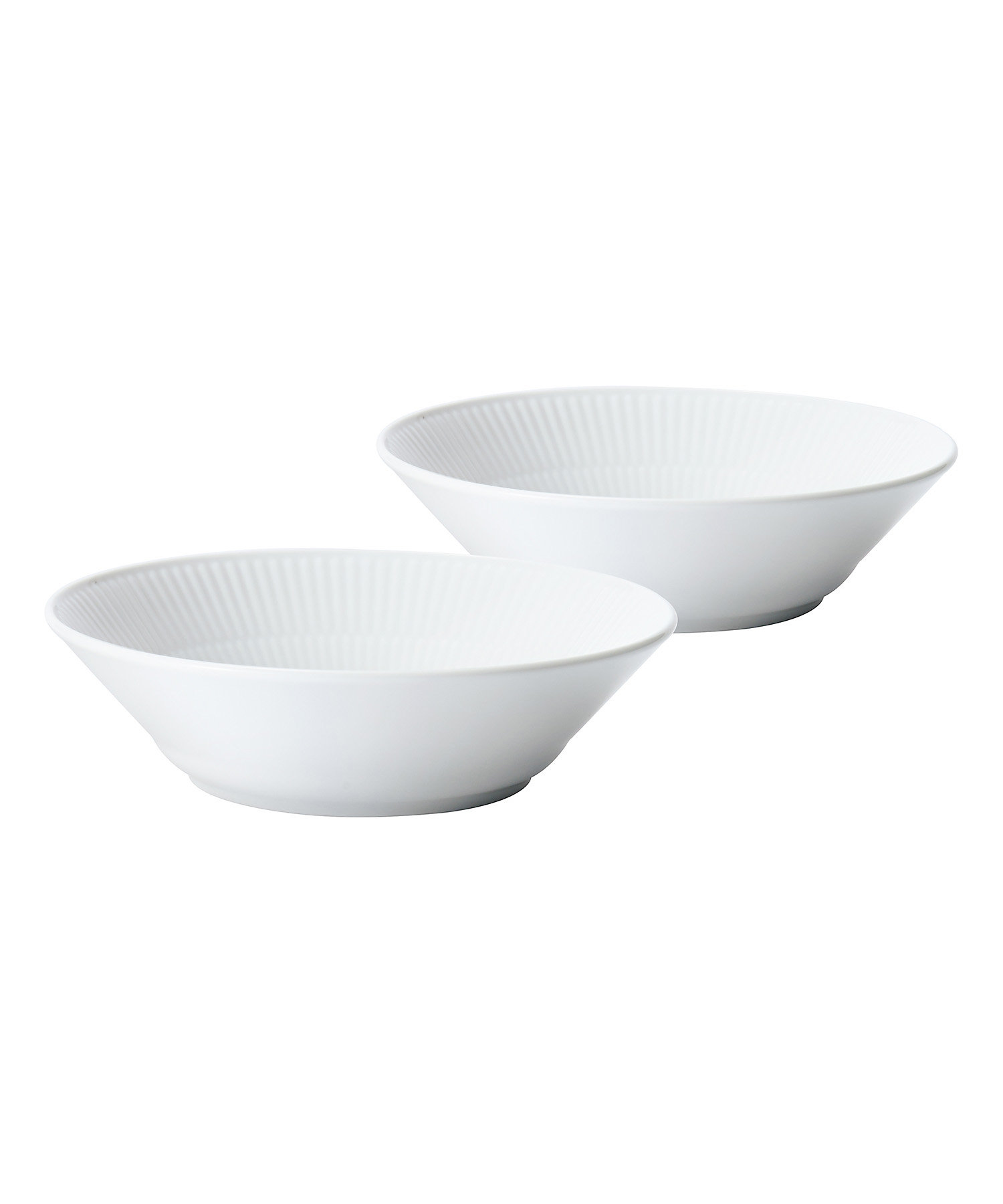 ホワイトフルーテッド ディーププレート17cmペア | ROYAL