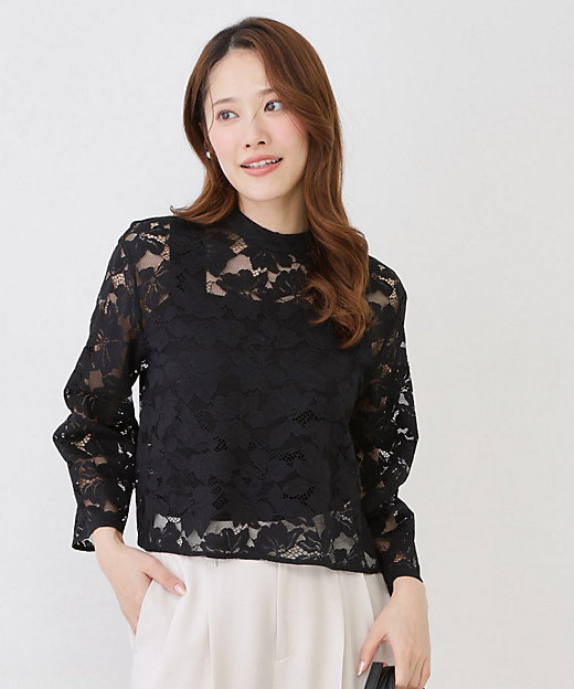 手洗い可】コットン混レースブラウス（2002585624） | COUP