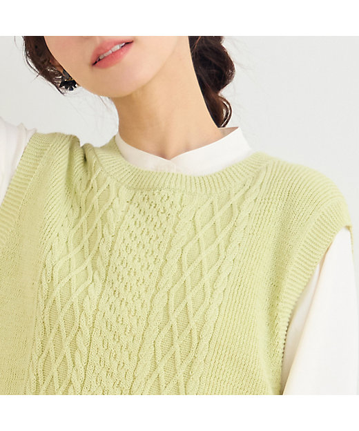 ホールガーメントニットベスト（73002651） | Liliane Burty