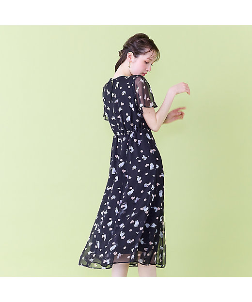 わんにゃんプリントワンピース（82012602） | Rose Tiara