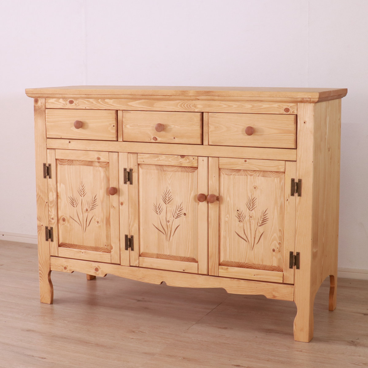 キャビネット カントリー調 パイン材 Farmer 幅120cm （ 収納 家具 棚