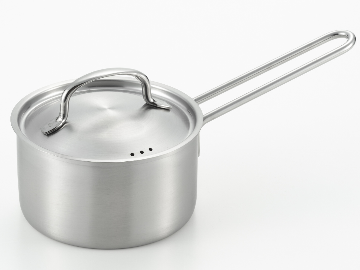 片手鍋 14cm IH対応 ステンレス製 郷技 日本製 （ ガス火対応 片手なべ