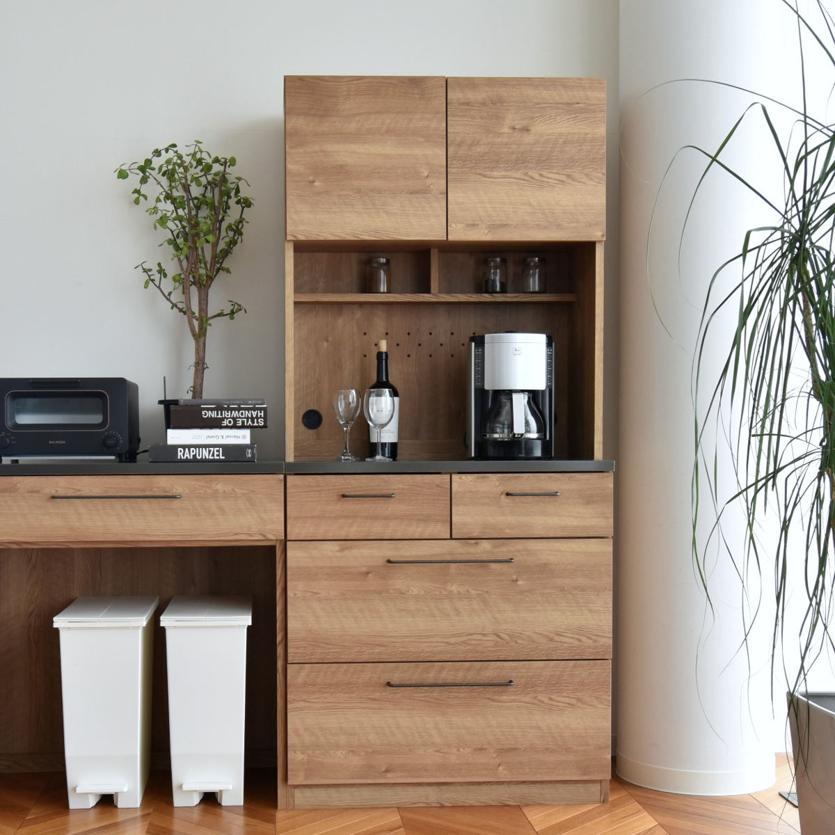 キッチンボード 幅80cm 高さ180cm 特殊鋼板 日本製 完成品 グラーデ