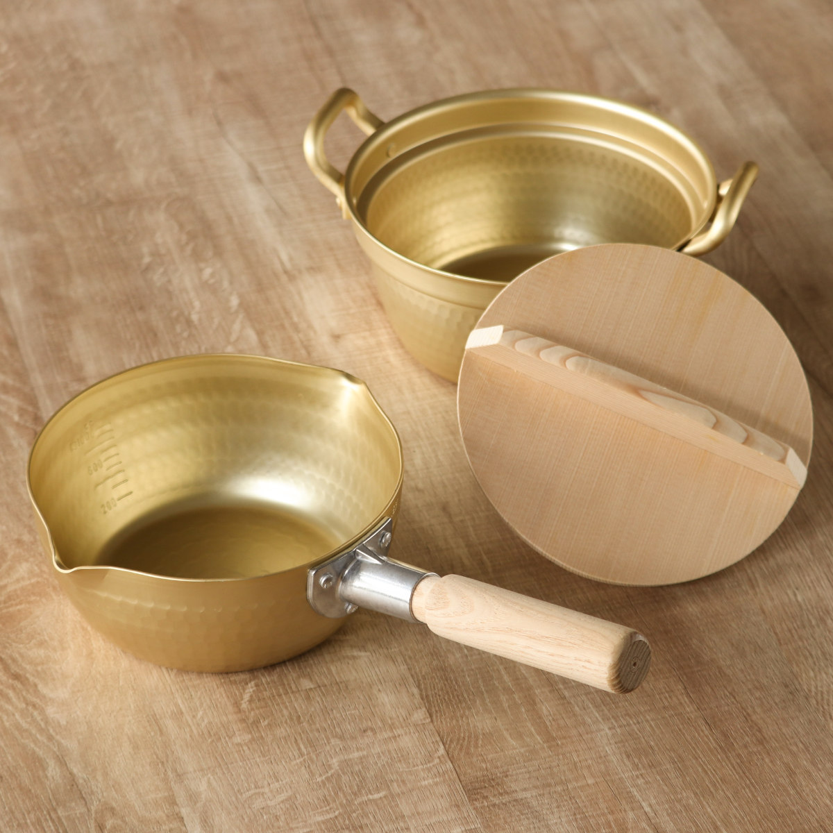 dショッピング |両手鍋 15.5cm 小伝具 アルミ段付鍋 木蓋付 日本製