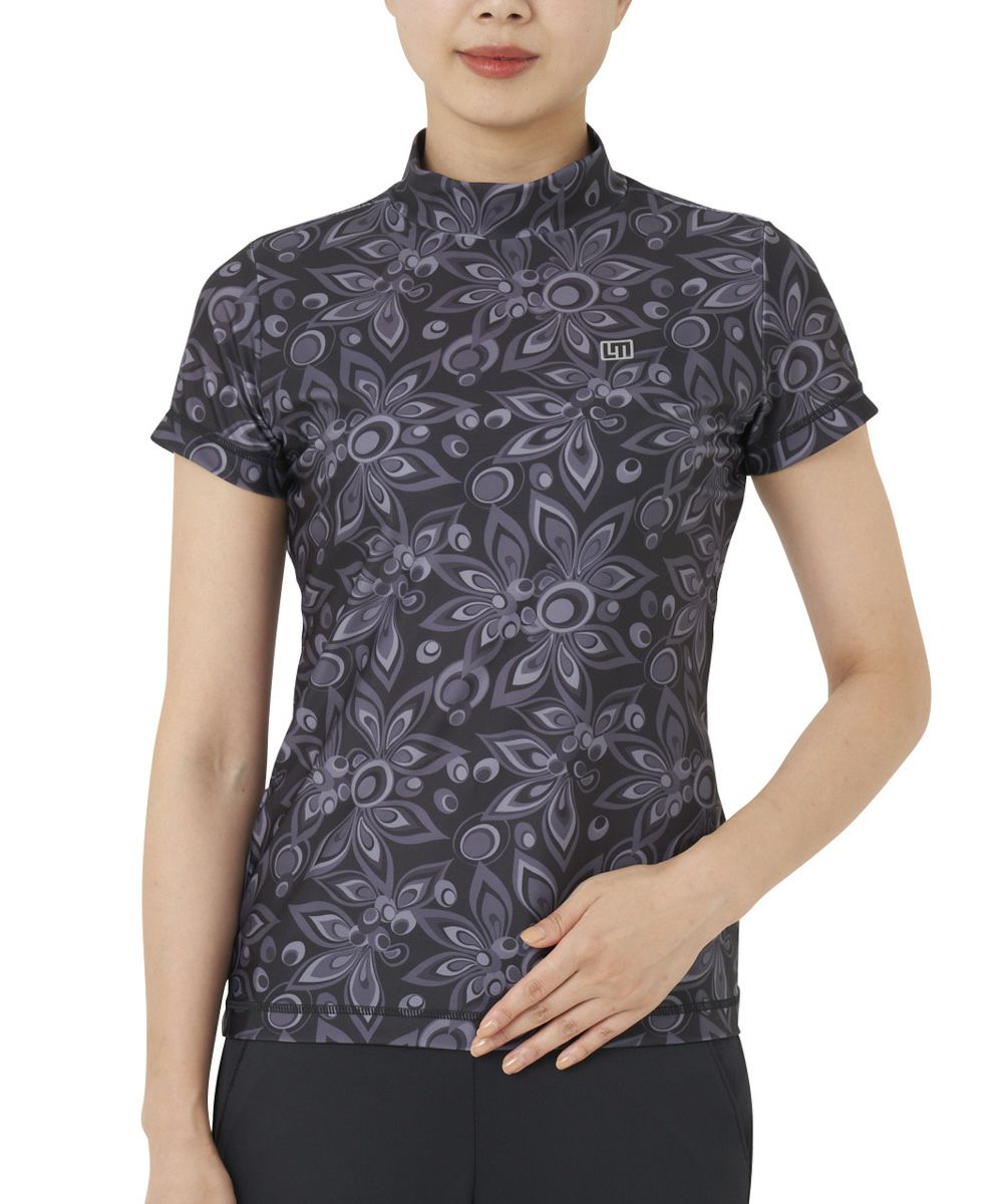 レディース モックネック半袖シャツ ミスルトゥブラック | LOUDMOUTH JAPAN