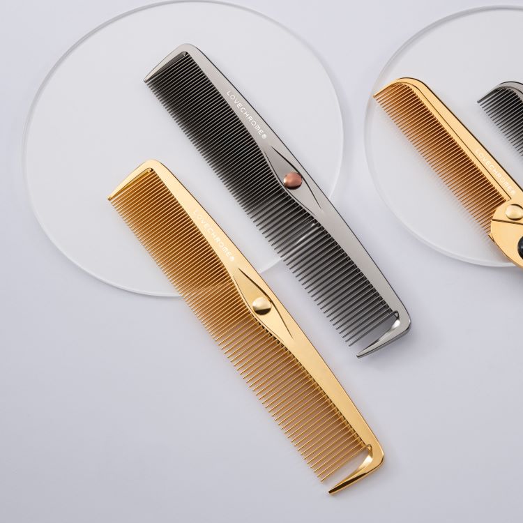 LOVE CHROME K24GP styling comb gold