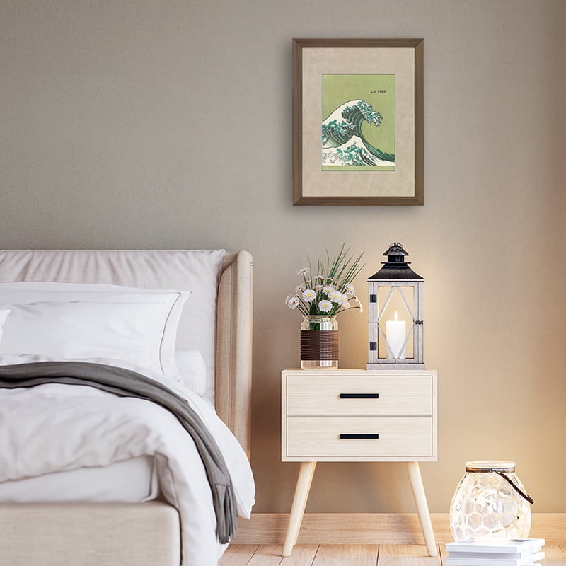 LA MER』オーケストラスコア 初版表紙 浮世絵木版画【特別額装 神代杉