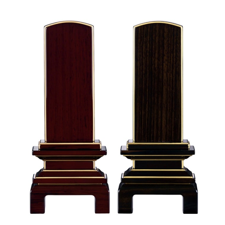 送料無料】国産透き漆唐木位牌 京の梅 黒檀／紫檀 3.5寸～5.5寸（文字