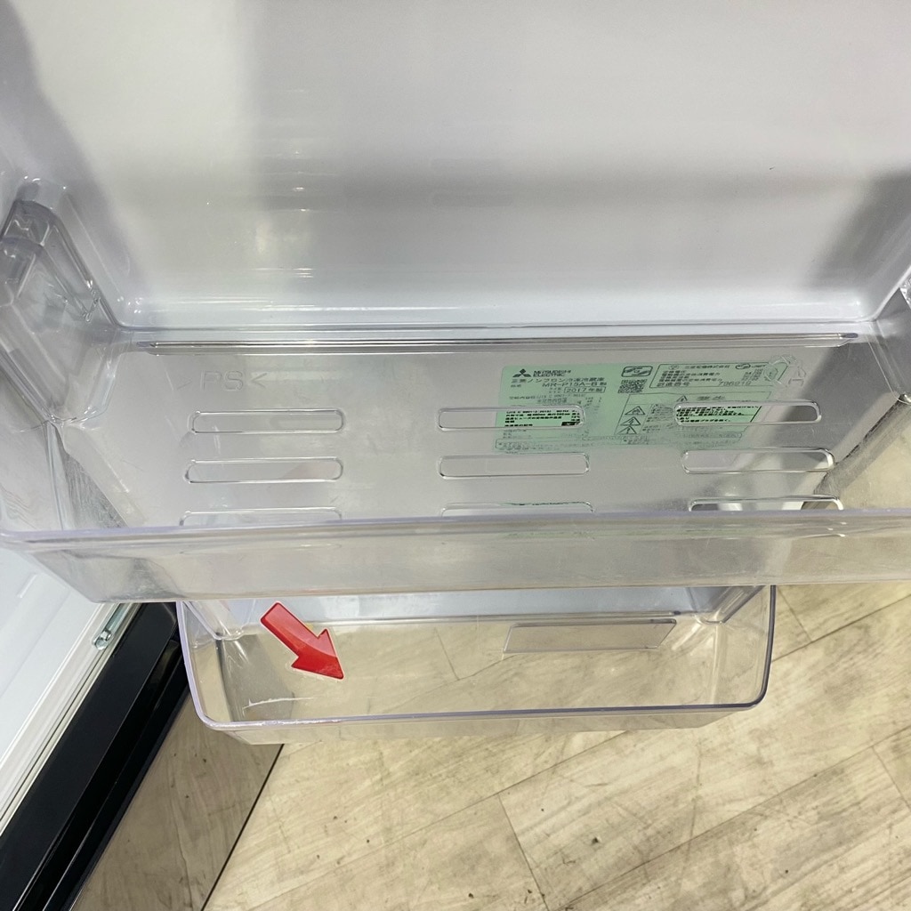 中古 146L 2ドア冷蔵庫 ブラック 三菱電機 MR-P15A-B 2017年製 単身用
