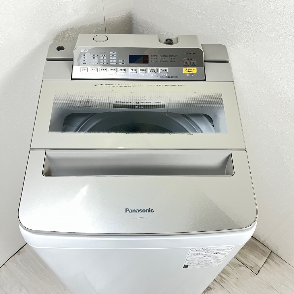 中古 9.0kg 全自動洗濯機 パナソニック NA-FA90H6 2018年製 まとめ洗い