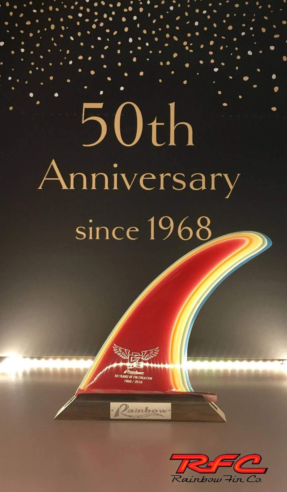 ロングボードフィン Rainbow fin SKEG 8.5 SG Stained Glass