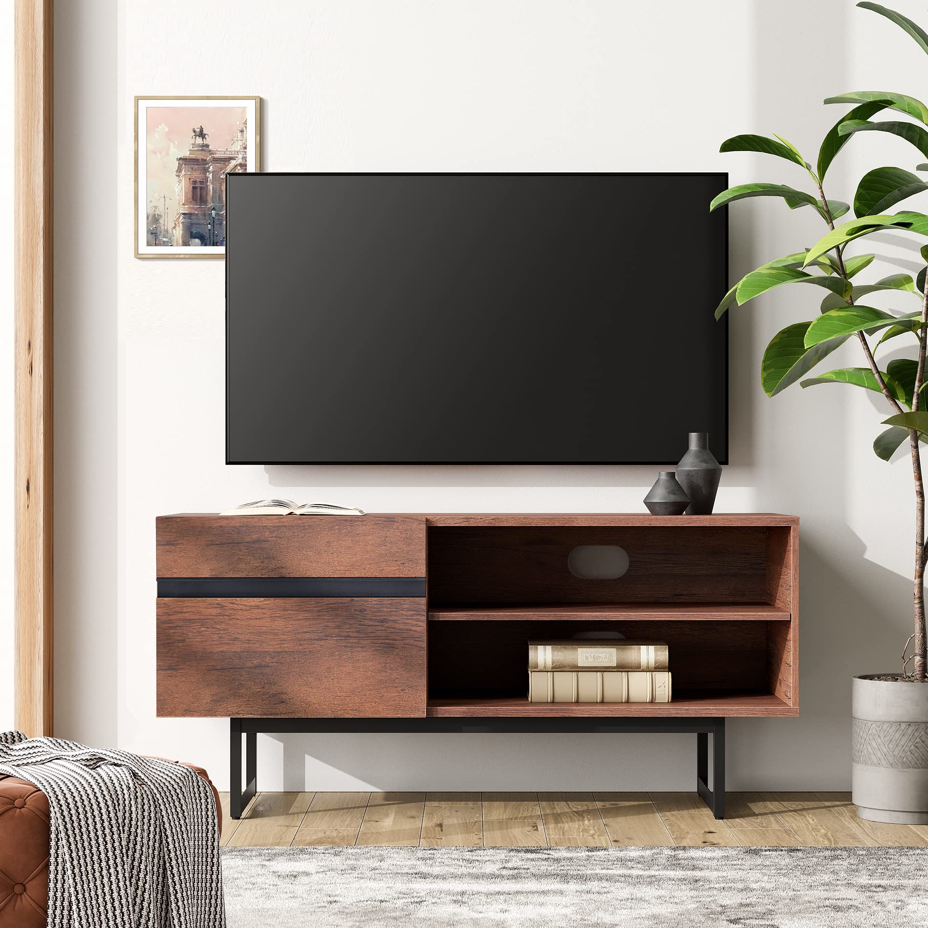 Amazon｜WAMPAT テレビ台 テレビボード 扉収納 可動式棚付き