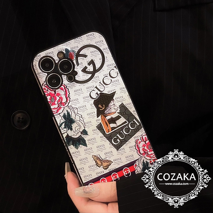 グッチアイフォーン15 15プロスマホケースおしゃれ 落書き GG カバー
