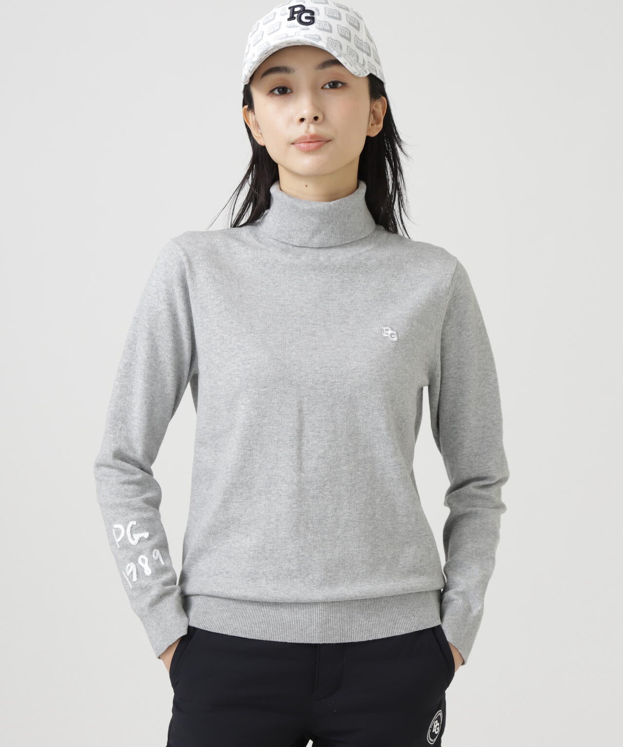 新品 パーリーゲイツ マスターバニー カシミヤ混 タートルネックニット