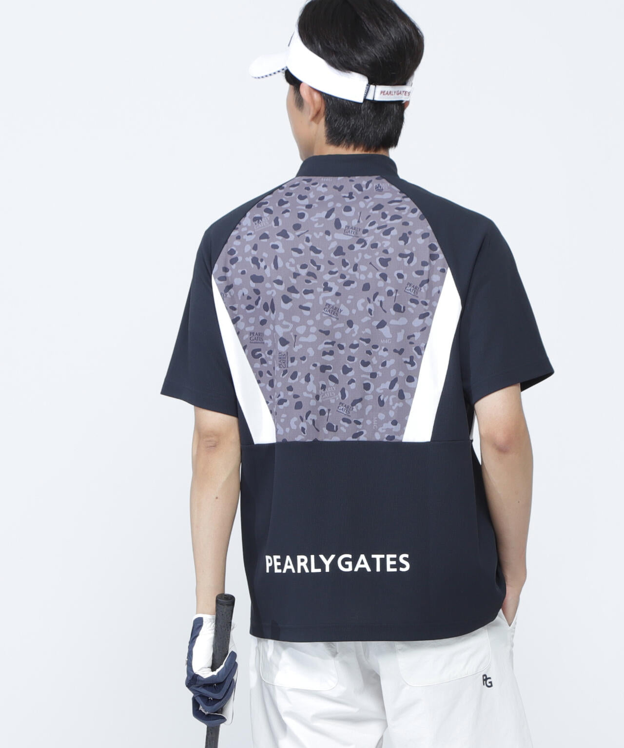 アクアツイストドットメッシュ半袖モックネックカットソー | PEARLY