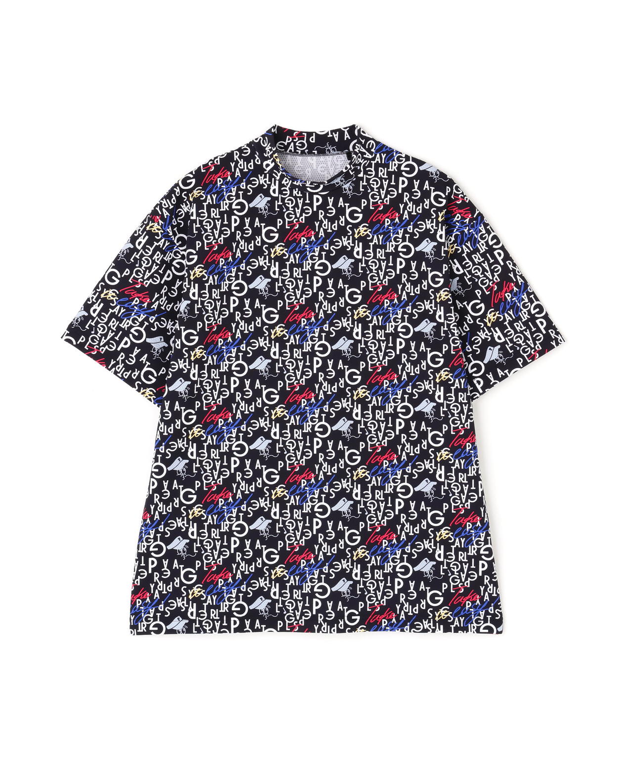 BALLくんロゴ総柄プリント半袖モックネックカットソー | PEARLY GATES