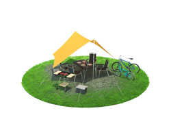 日帰りグランピングK棟】(木陰エリア)：5mコットンテント※ペットの