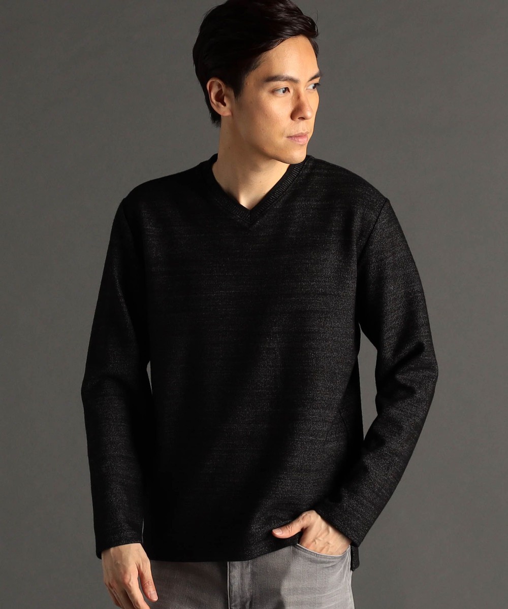 メランジダブルフェイス Vネックカットソー｜長袖｜ニコル公式通販
