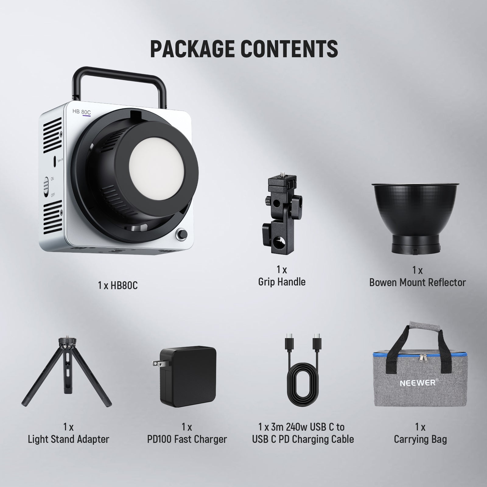 NEEWER HB80C 80W RGBWW Mini COB LED Video Light