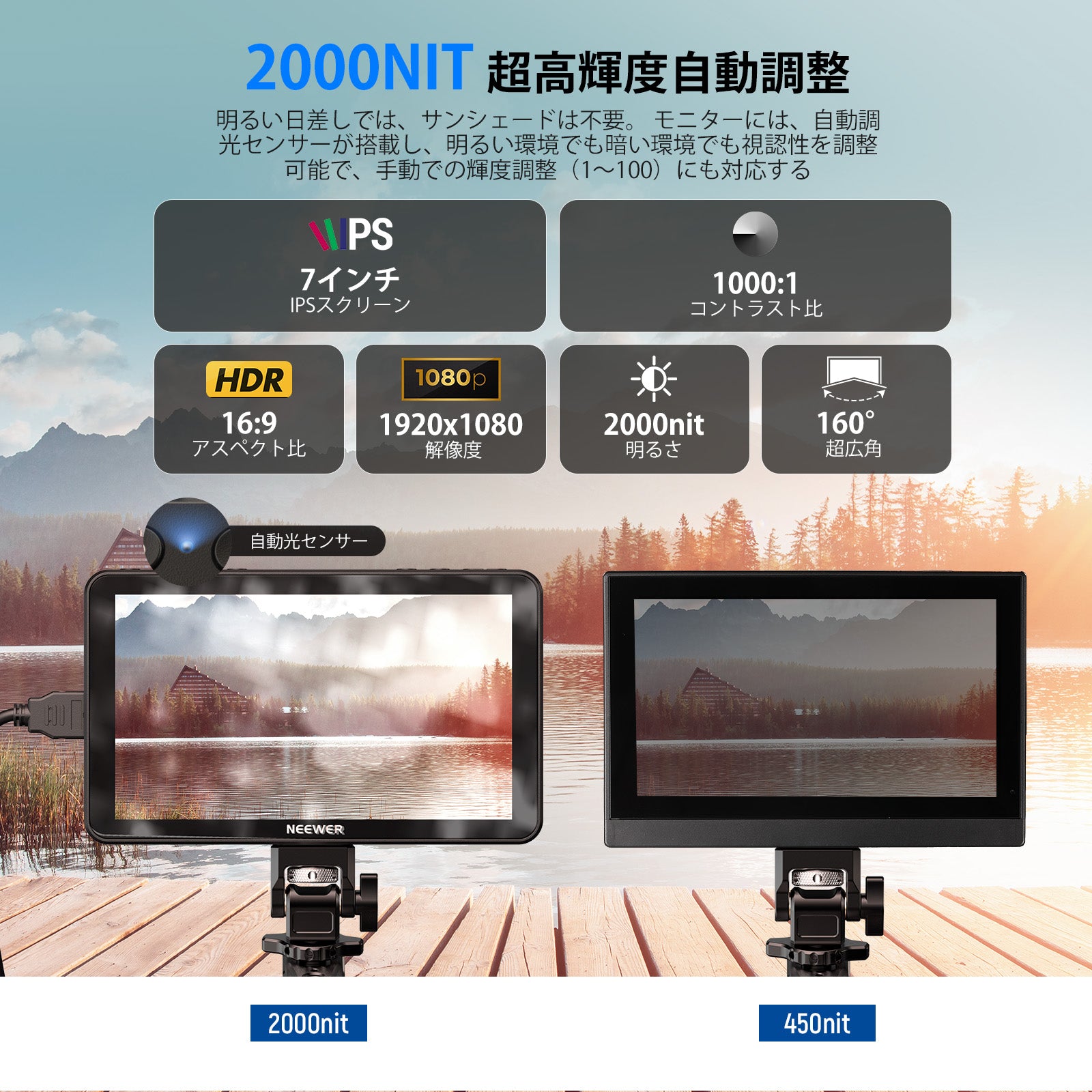 NEEWER F700 7インチカメラフィールドモニター – NEEWER.JP