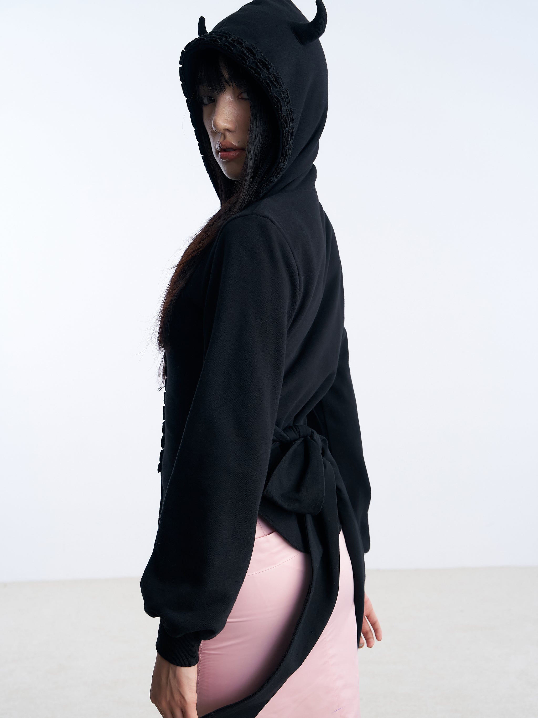 Nφdress X RoomSERVICE888 Black Devil Horns Jacket