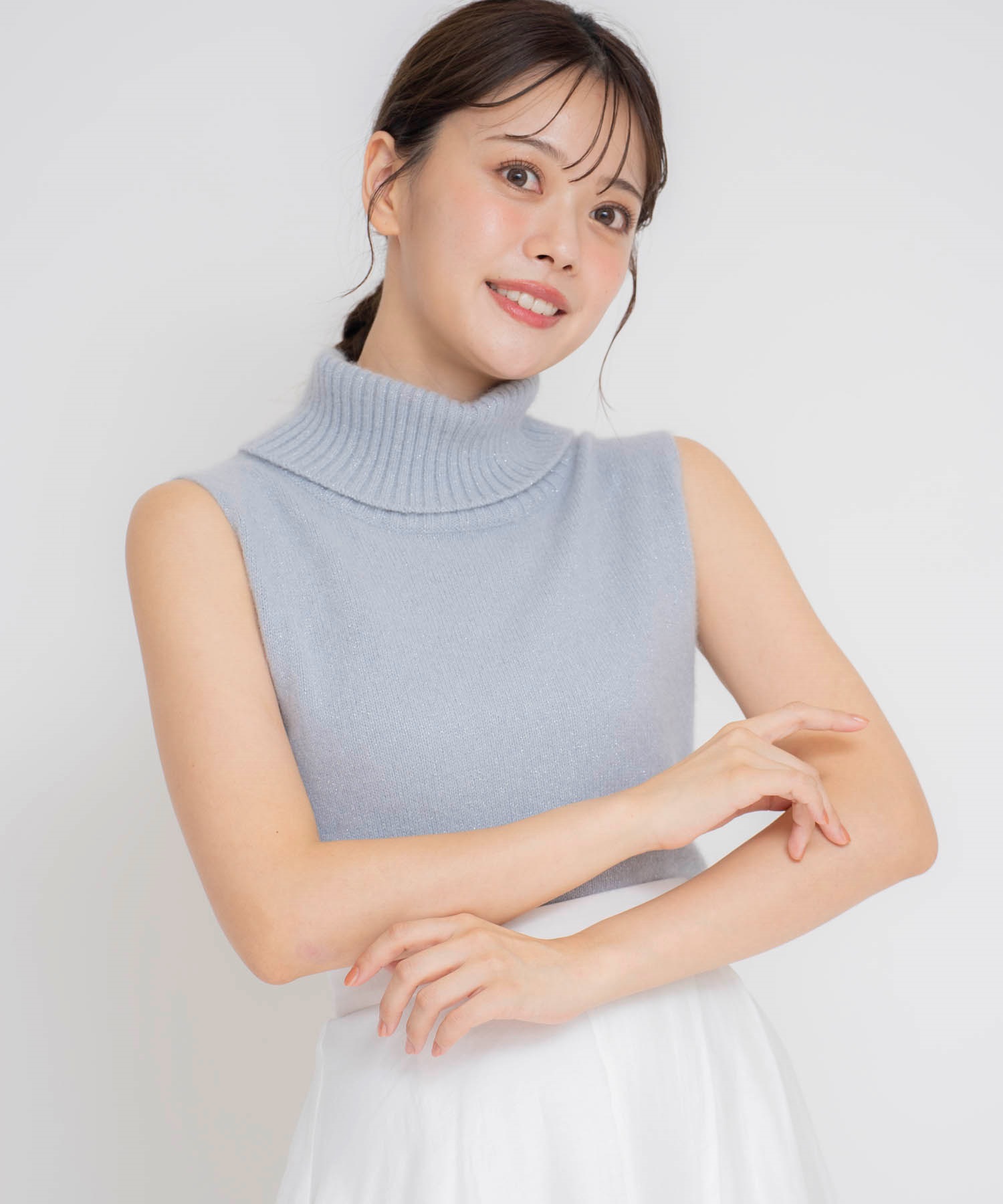 アンゴラ×FOX混ノースリラメタートルネックニット | ニット | NOELA