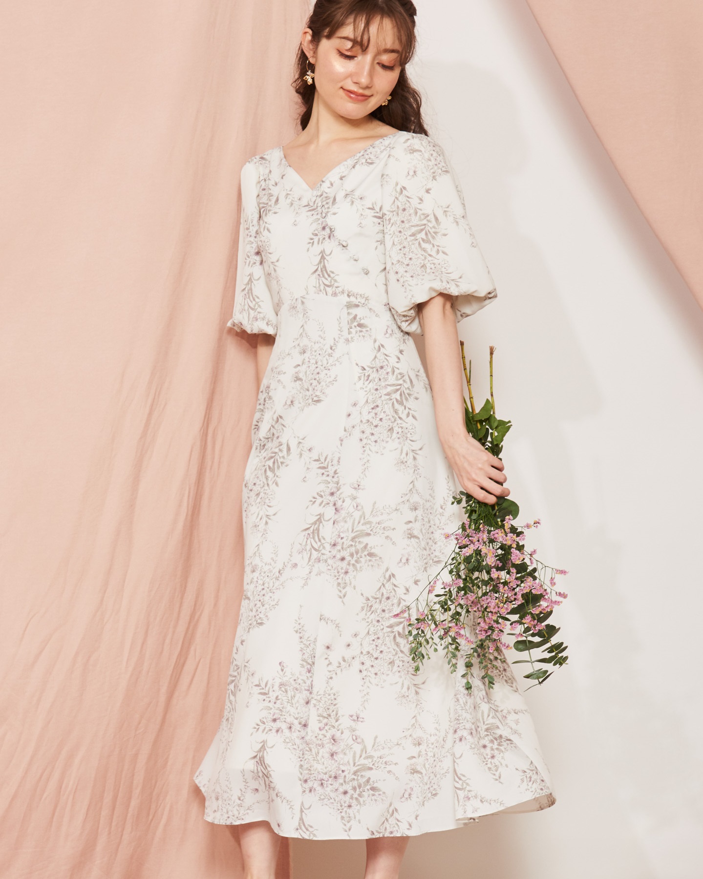 ボタニカルブーケ柄ワンピース | ロングワンピース | NOELA OFFICIAL