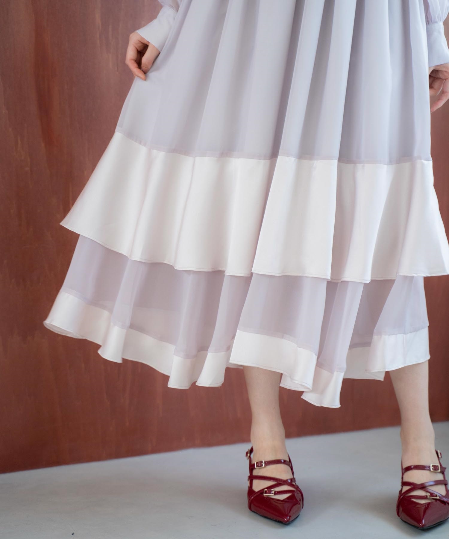 シアーサテンコンビワンピース | ロングワンピース | NOELA OFFICIAL